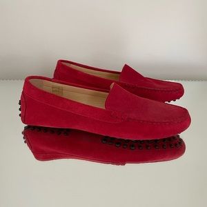 M.Gemi The Felize Suede Driving Loafer Red 42